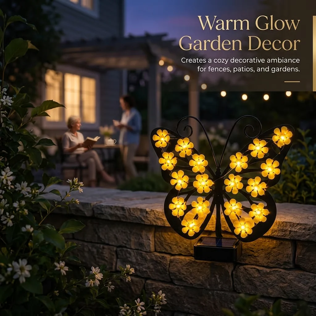 🔥🦋Solar Lights Outdoor Metal Butterfly Wall Decor