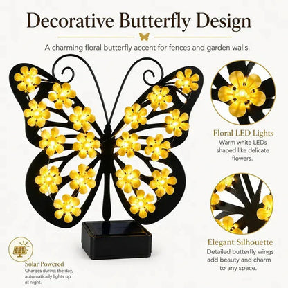 🔥🦋Solar Lights Outdoor Metal Butterfly Wall Decor