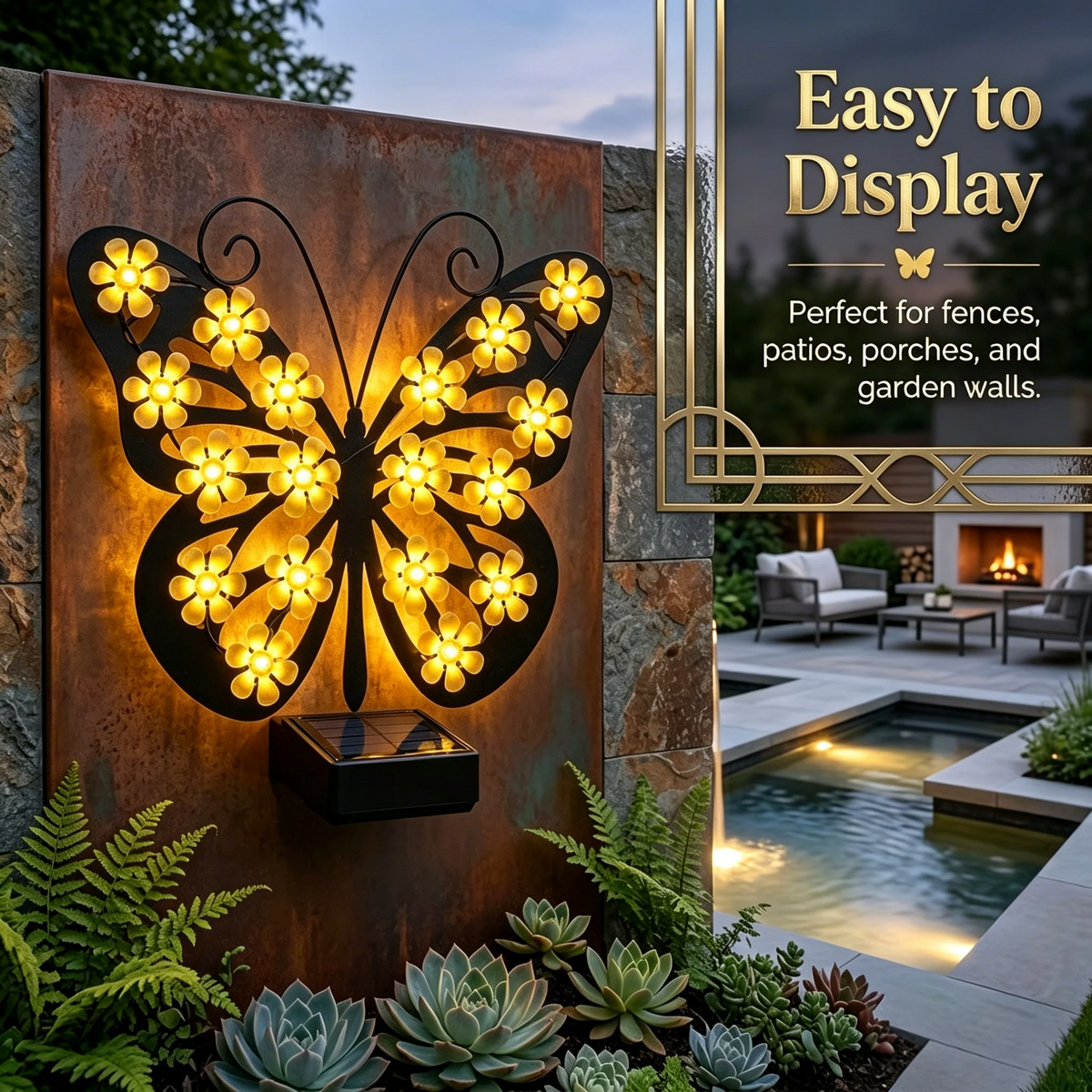🔥🦋Solar Lights Outdoor Metal Butterfly Wall Decor