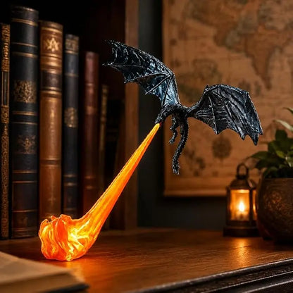 🐉🔥 Dragon Flame Book Nook – Mystical 3D Lighted Dragon Bookshelf Decor