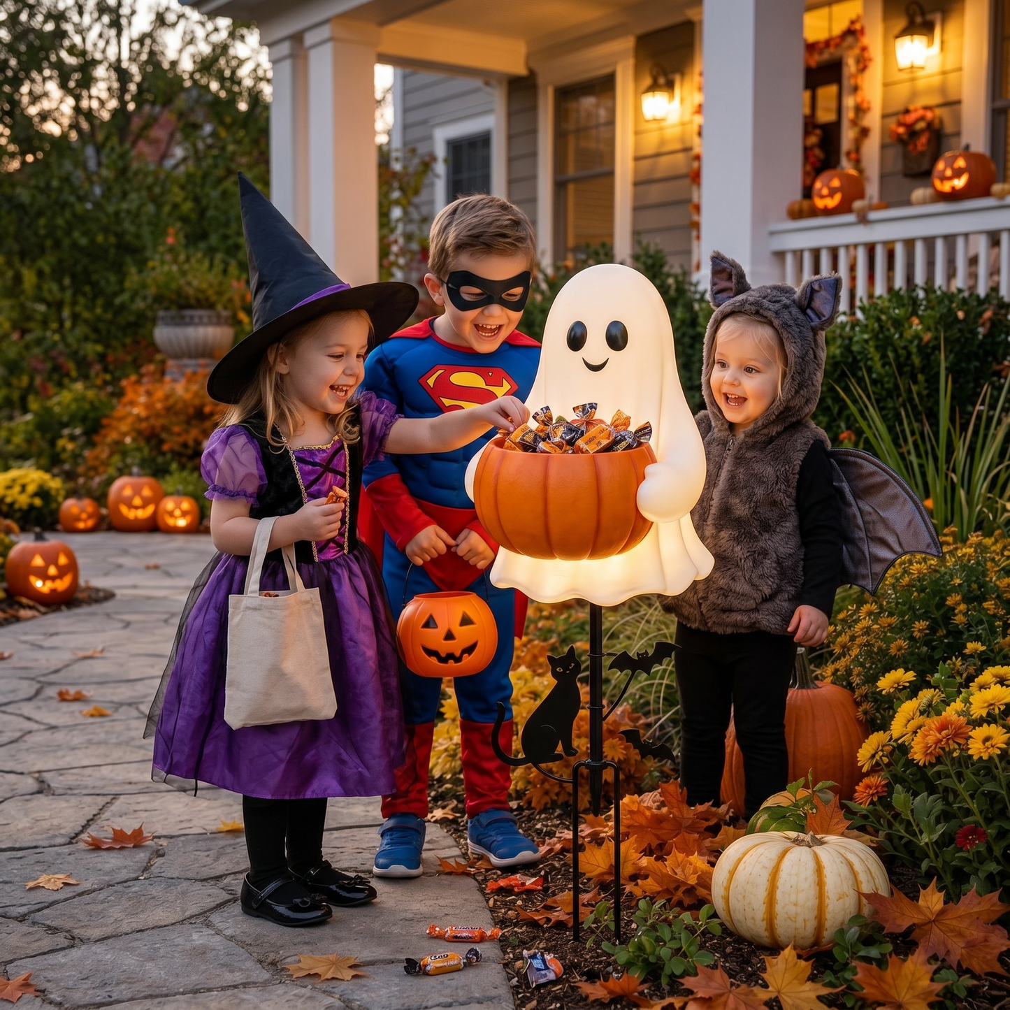 🔥 Spooky Season Sale – 50% Off 🎃 👻 Halloween Ghost Candy Holder Garden Stake