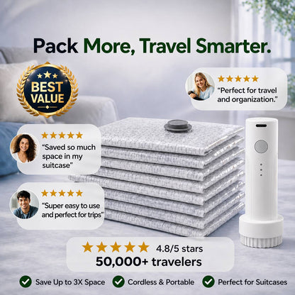 🥳2026 HOT SALE💥50% OFF NOW✨Cordless Travel Vacuum Storage Compression Bag Set