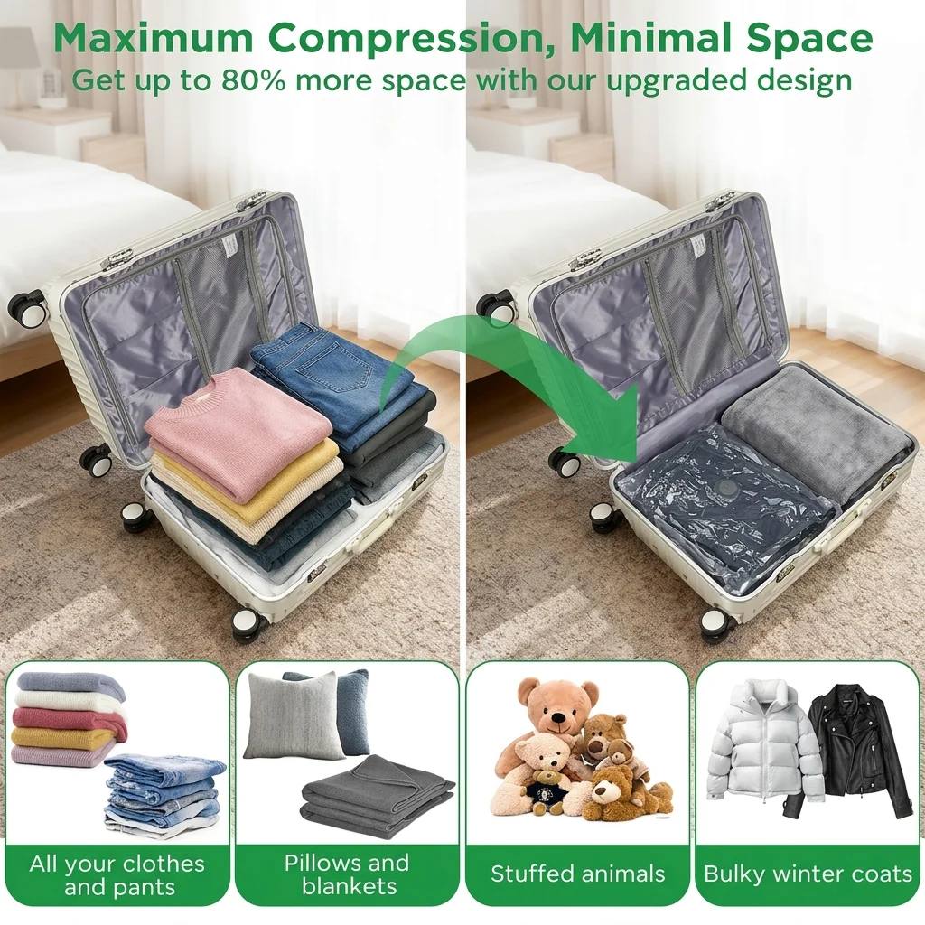 🥳2026 HOT SALE💥50% OFF NOW✨Cordless Travel Vacuum Storage Compression Bag Set