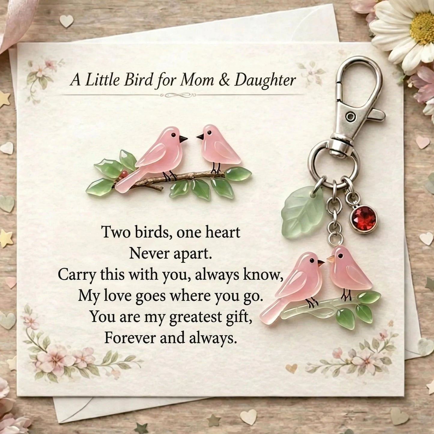 Mother's Day Gift ⏰Hot Sale: Save 50% 🔥❤️A Little Bird for Mom & Daughter Keychain