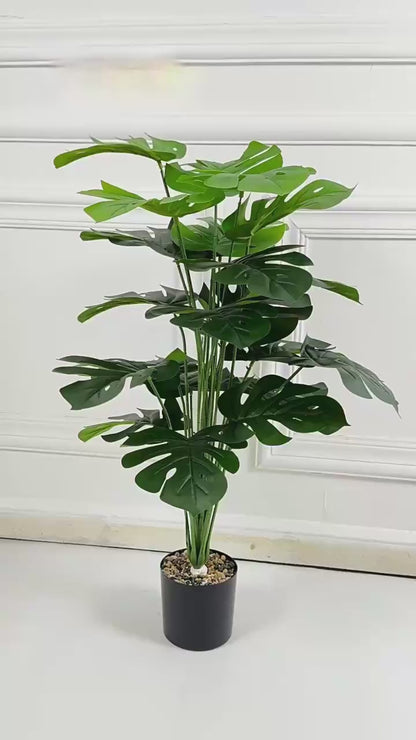 🔥Last Day 75% OFF🌿 Artificial Monstera & Banana Leaf Plant Pot– Lush Tropical Decor ✨