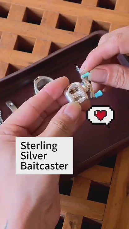 Miniature "Spinning" Fishing Reel Necklace & Ring