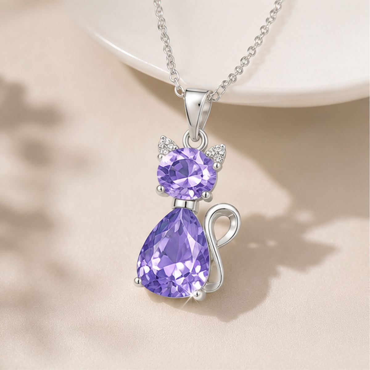 🐾 A Little Companion Close to Your Heart – Sparkling Crystal Cat Necklace ✨