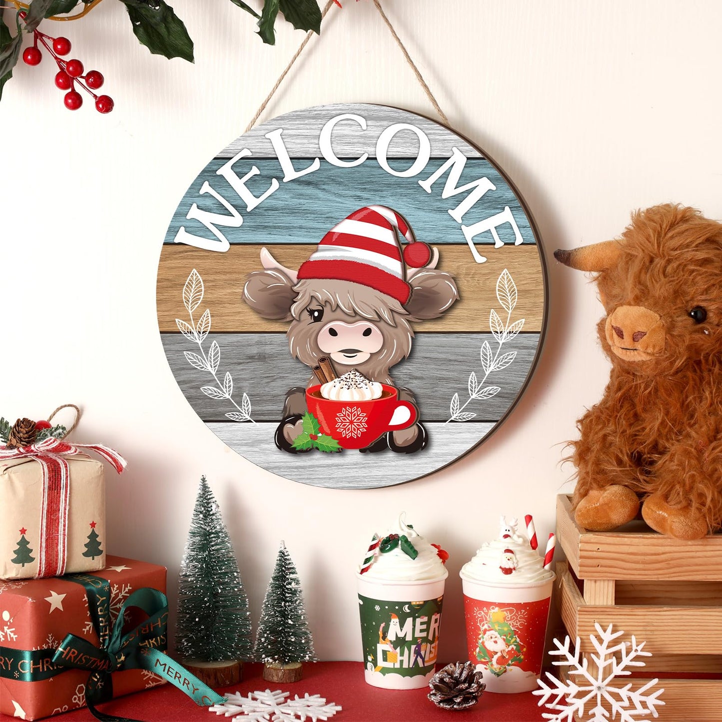 🔥 50% Off Limited Time 🔥35Pcs Interchangeable Highland Cow Welcome Sign