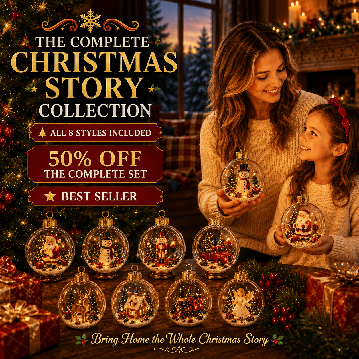 🔥Limited time 50% OFF -✨✨🎄 Glowing Christmas Story Ornament – Light-Up Mini Holiday Scene