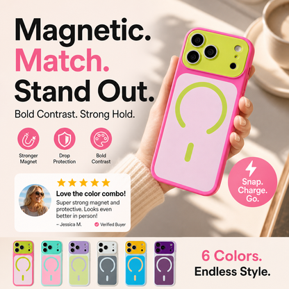 Magnetic Contrast Color Phone Case