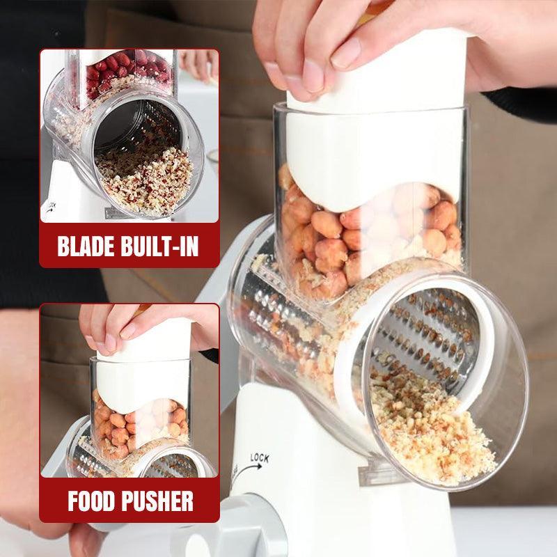 Manual food processor with built-in blade and pusher grinding nuts, kitchen tool from clarioy