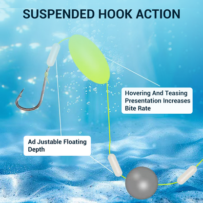 🎣🔥 Upgraded Double-Hook Floating Bottom Rig – Anti-Tangle Design & Higher Hook-Up Success Rate