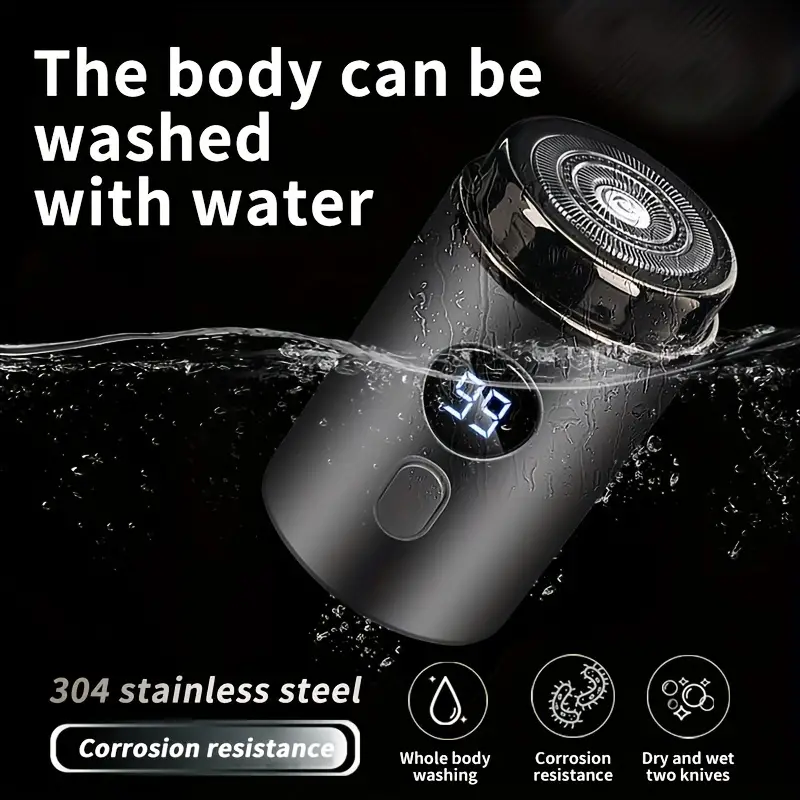 ⏰LAST DAY 55%OFF🔥Smart Mini Electric Shaver – LED Display, Waterproof & Portable