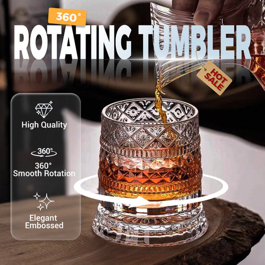 🥛💎360° Rotating Whiskey Glass Tumbler