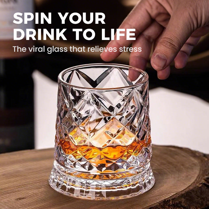 🥛💎360° Rotating Whiskey Glass Tumbler