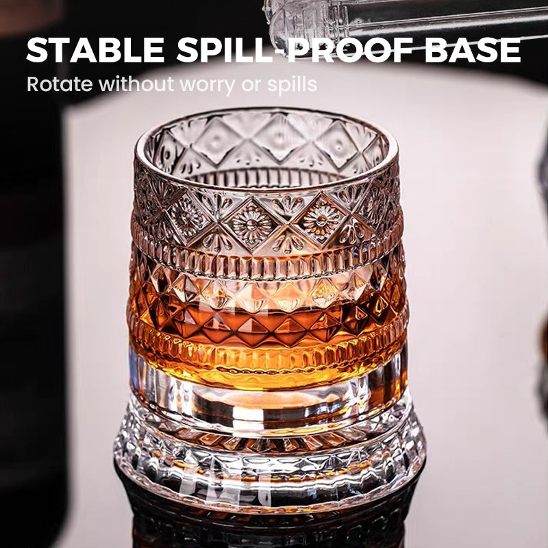 🥛💎360° Rotating Whiskey Glass Tumbler