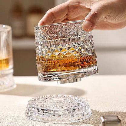 🥛💎360° Rotating Whiskey Glass Tumbler