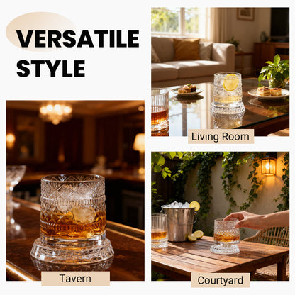 🥛💎360° Rotating Whiskey Glass Tumbler