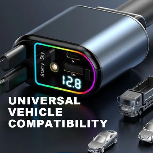 ⚡ Starlight Car Charger🚗 Retractable Design, Fast Charge & Tangle-Free