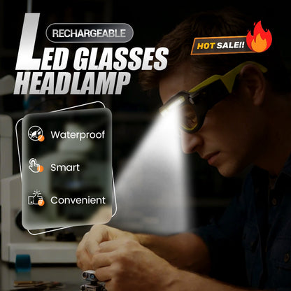 📢📢50   % OFF !!✨Rechargeable LED Glasses Headlamp