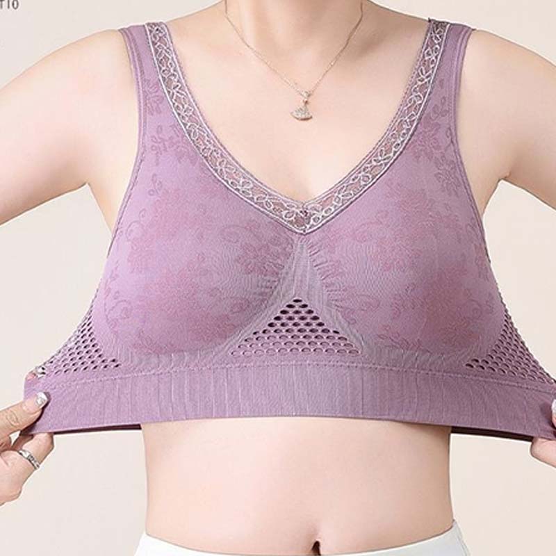 💖 High-Support Seamless Wireless Lace Bra – Comfort & Natural Lift ✨