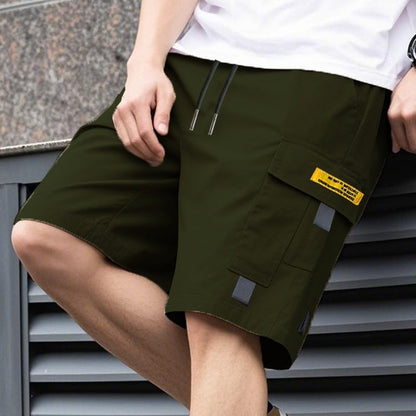 👨🩳 Men's Casual Cargo Shorts – Elastic Drawstring Waist & Utility Pockets