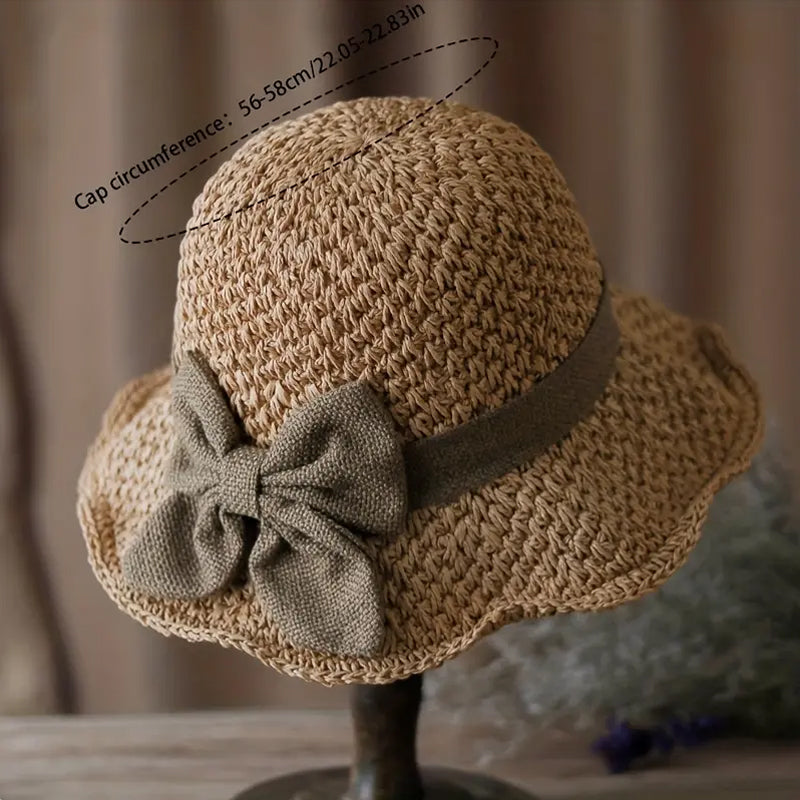 HOT Sales！！！👒Elegant Woven Straw Sun Hat with Bow 🌞