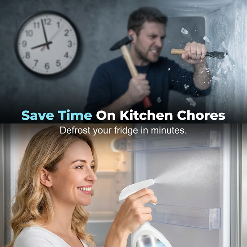 🔥❄️Extra-Large Capacity Refrigerator De-Icing Spray – One Bottle Works Like Three