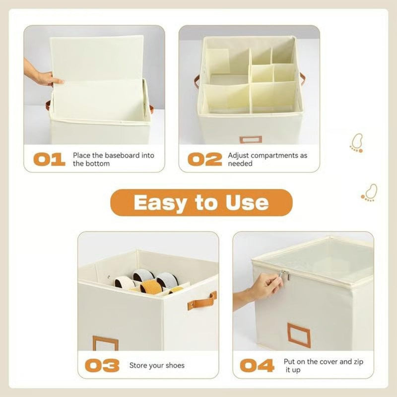 👟 50% OFF NOW!📦 Space Saving Foldable Shoe Organizer – Large Capacity & Clear Top – Dustproof Storage Box for Sneakers ✨