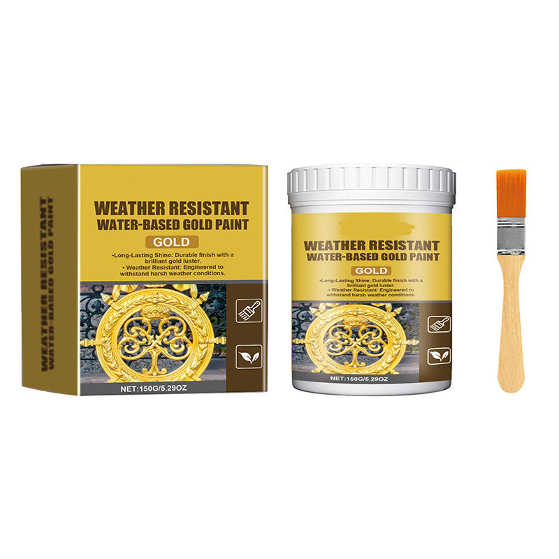 ✨ 50% OFF NOW! 🏡 Weather-Resistant Gold Paint – Rich Foil Effect, Fast-Drying – For Wood, Metal & Stone