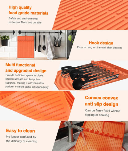 50% Off! 🍖Silicone Grill Side Shelf Mat – Heat Resistant BBQ Tool Organizerder voor Keuken & Barbecue