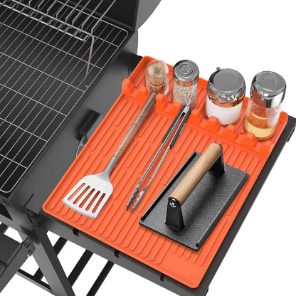 50% Off! 🍖Silicone Grill Side Shelf Mat – Heat Resistant BBQ Tool Organizerder voor Keuken & Barbecue