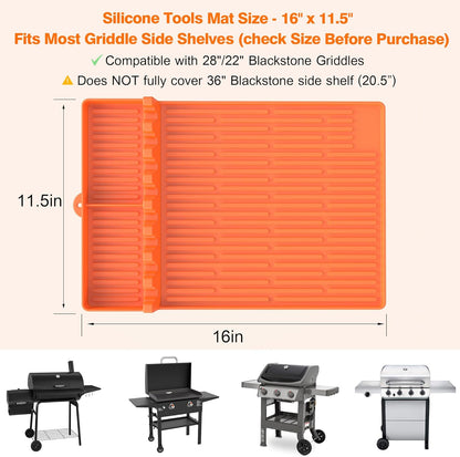 50% Off! 🍖Silicone Grill Side Shelf Mat – Heat Resistant BBQ Tool Organizerder voor Keuken & Barbecue