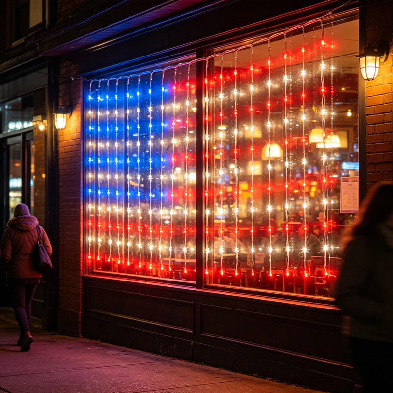❤️ Patriotic Flag Net Lights – USB, Waterproof, 50,000-Hour ✨