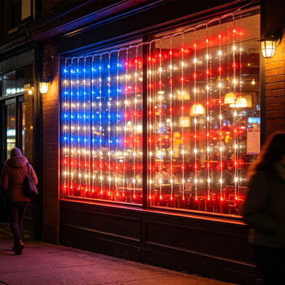 ❤️ Patriotic Flag Net Lights – USB, Waterproof, 50,000-Hour ✨