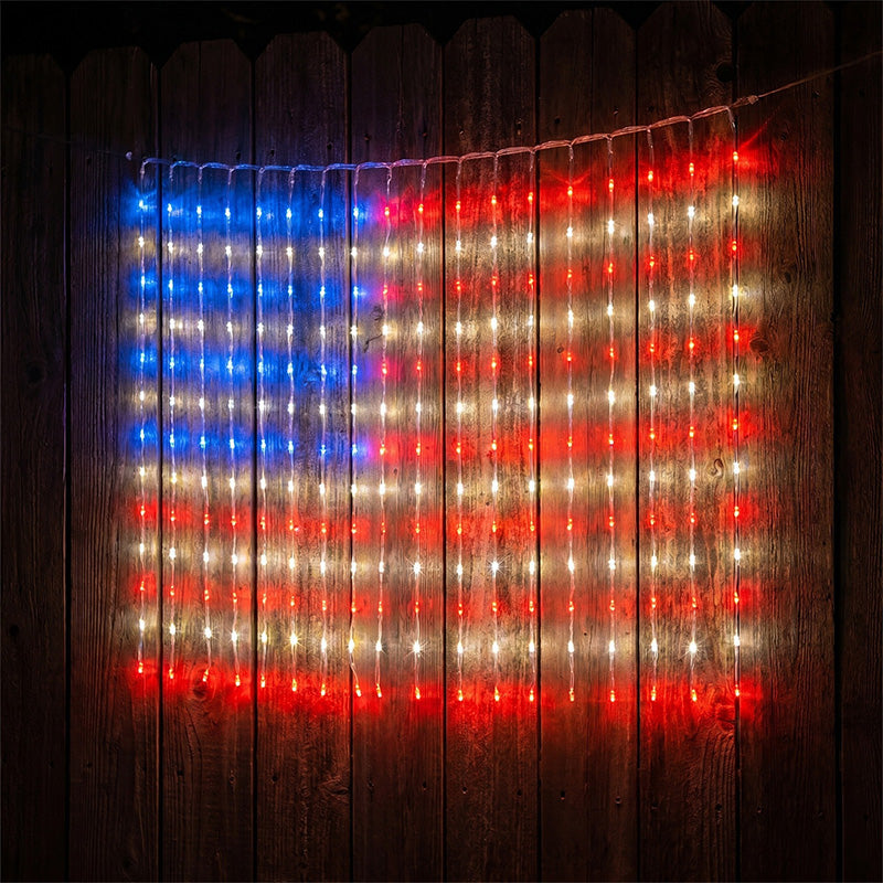 ❤️ Patriotic Flag Net Lights – USB, Waterproof, 50,000-Hour ✨