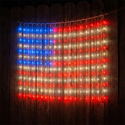 ❤️ Patriotic Flag Net Lights – USB, Waterproof, 50,000-Hour ✨