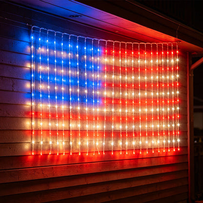 ❤️ Patriotic Flag Net Lights – USB, Waterproof, 50,000-Hour ✨