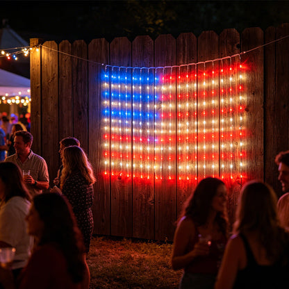 ❤️ Patriotic Flag Net Lights – USB, Waterproof, 50,000-Hour ✨