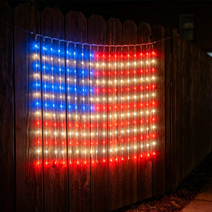 ❤️ Patriotic Flag Net Lights – USB, Waterproof, 50,000-Hour ✨