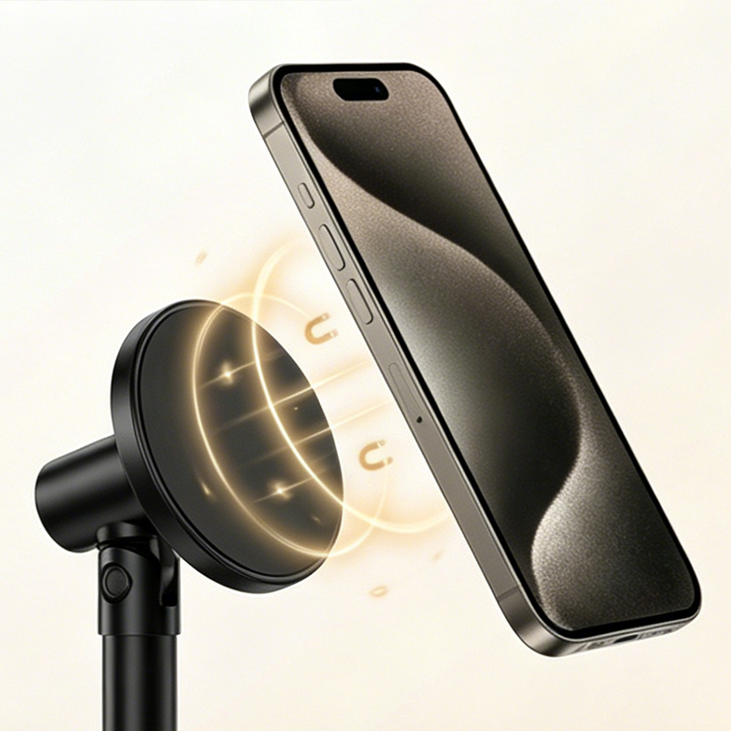 🥳50K+ SOLD!💞Magnetic Overhead Phone Stand – 360° Rotation, Height Adjustable for Cooking & Crafting Videos