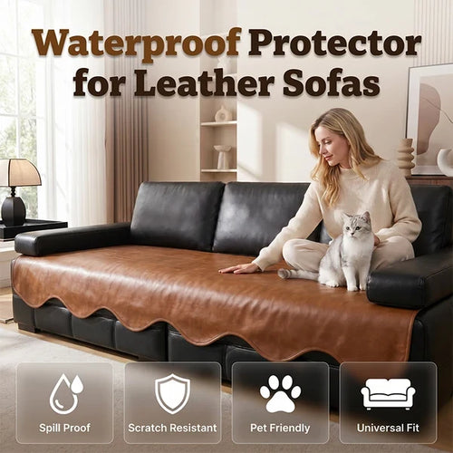 💎 Premium Sofa Seat Protector✨ Waterproof Faux Leather Cover for Everyday Protection