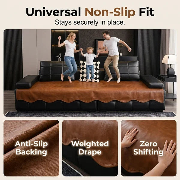 💎 Premium Sofa Seat Protector✨ Waterproof Faux Leather Cover for Everyday Protection