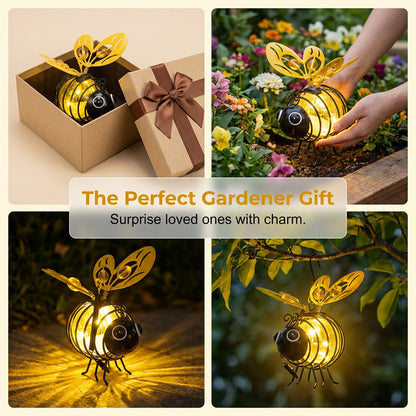 🔥 Limited-Time 50% OFF | Hanging Solar Bee Light – Warm Amber Glow for Garden Nights 🐝✨