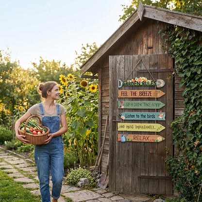⏳ Time-Limited Special! Rustic Wooden Garden Hanging Sign 🏡🪧