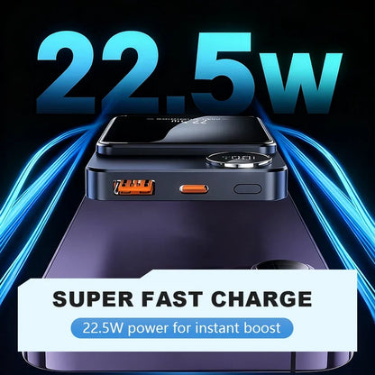 ⚡ 10,000mAh Magnetic Power Bank🧲 22.5W Wired & 15W Wireless Fast Charging