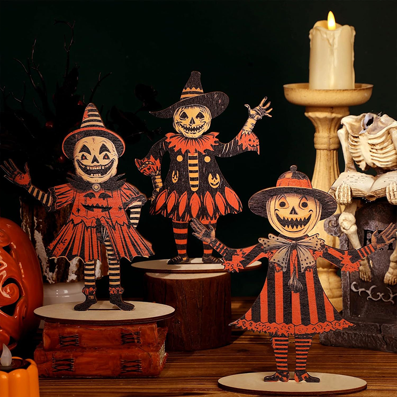 🎃 Vintage Halloween Pumpkin Character Garland – Retro Spooky Hanging Decor 👻