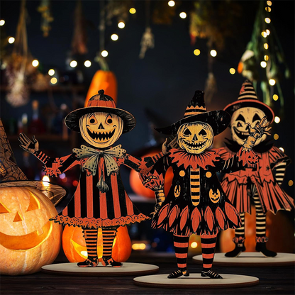 🎃 Vintage Halloween Pumpkin Character Garland – Retro Spooky Hanging Decor 👻