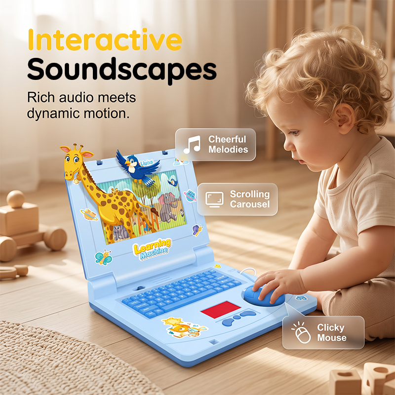 👧Educational toys to boost kids' thinking skills！🖥️Interactive Simulation Toy Laptop