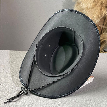 ⏳Time-Limited Special⏰Vintage Wide Brim Cowboy Hat with Adjustable Strap